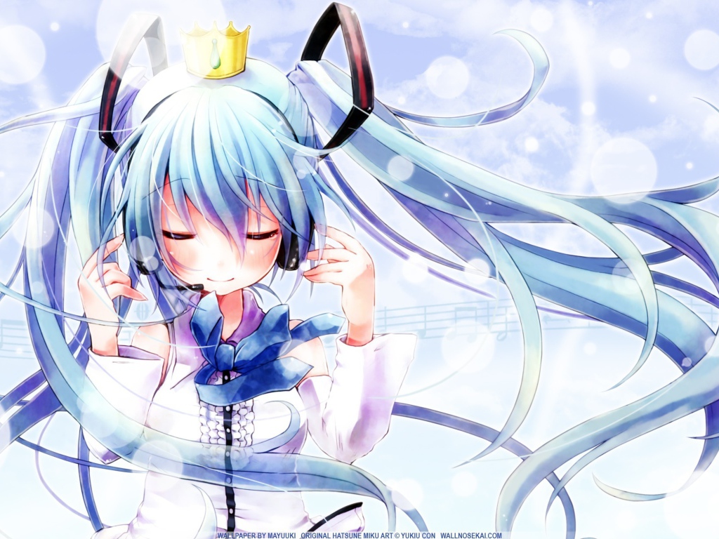 Аниме девушка в золотой короне