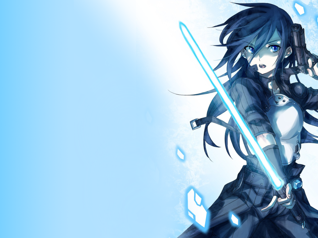 Аниме девушка со световым мечом