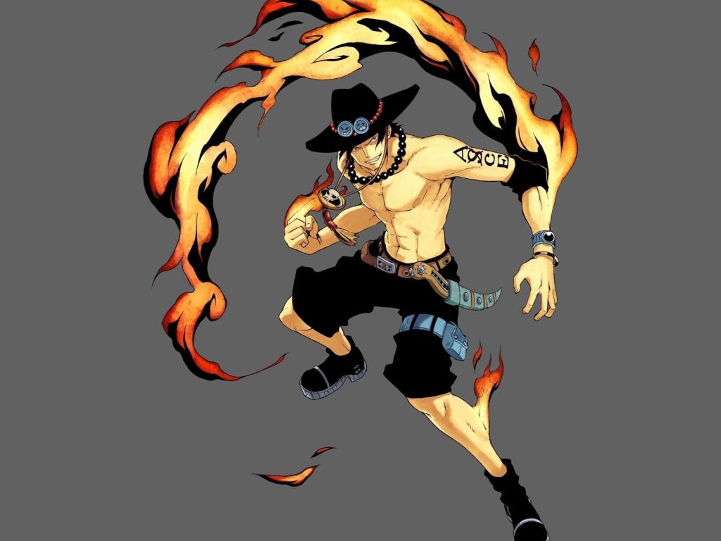 Пламенный герой аниме Портгас Д. Эйс