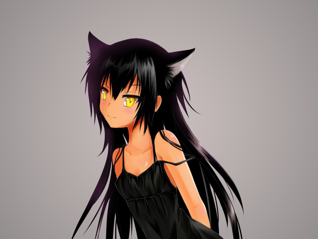 Брюнетка кошка в аниме Любовь и прочие неприятности