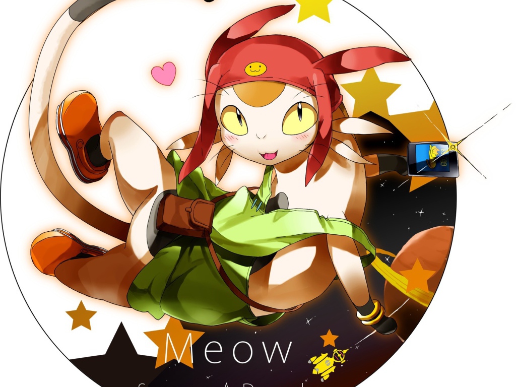 Милый кот из аниме Космический Денди