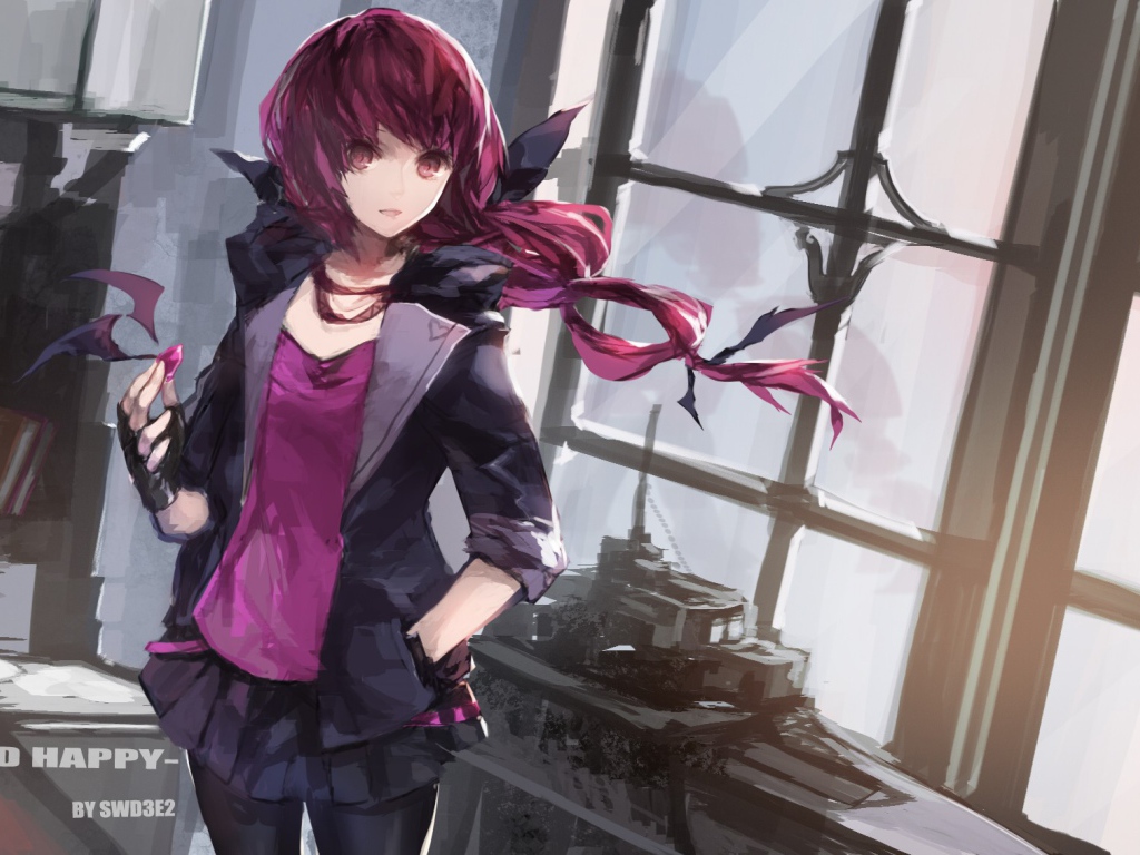 Девушка из аниме Весёлые детки-таблетки