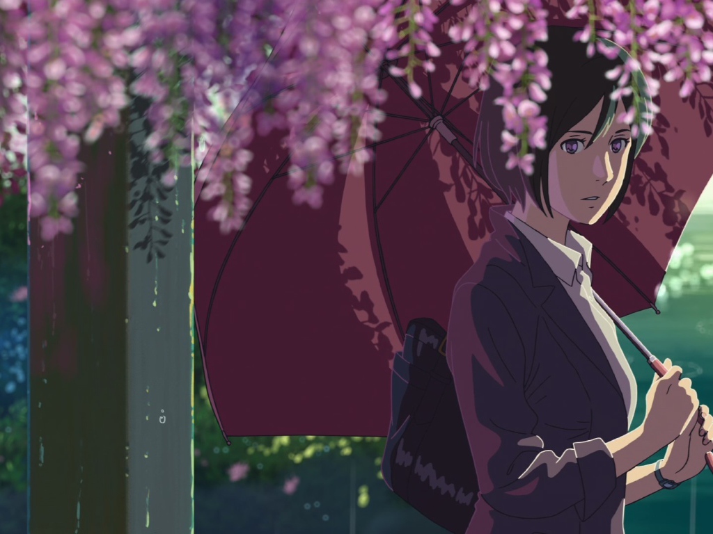 Девушка из аниме Сад изящных слов