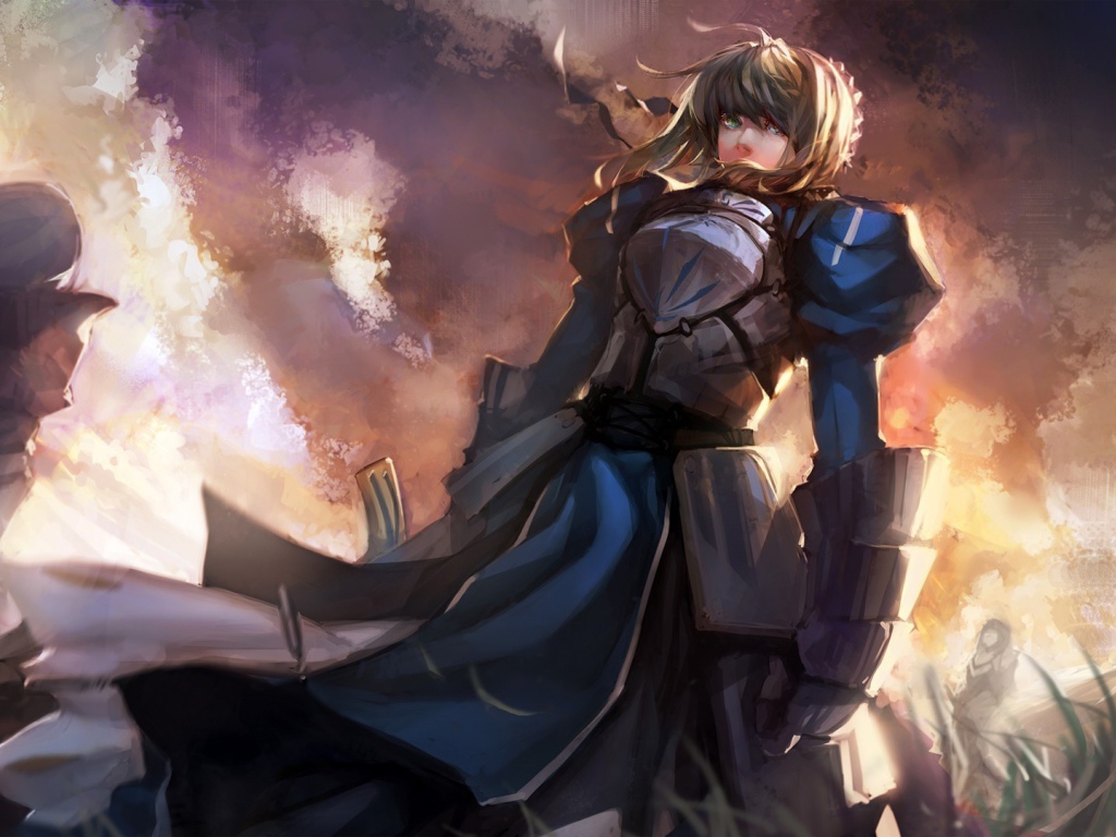 Девушка воин в аниме Fate-Zero