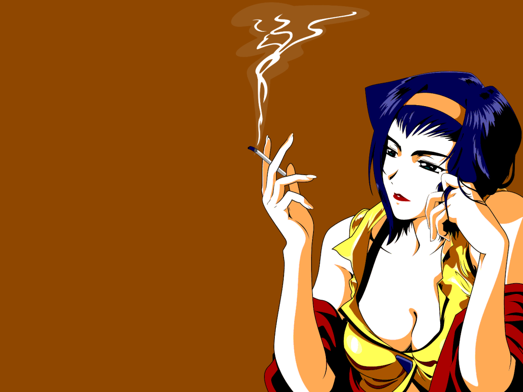 Девушка с сигаретой в аниме Ковбой Бибоп