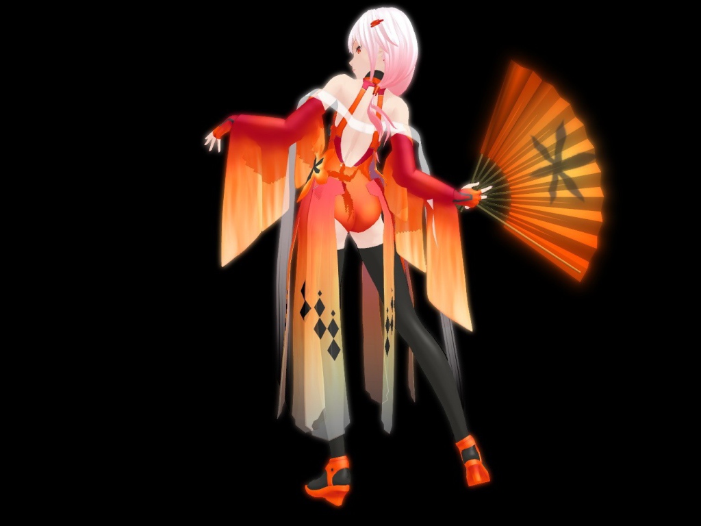 Девушка с веером в аниме Guilty Crown