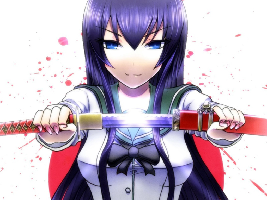 Девушка с катаной в аниме Highschool DxD