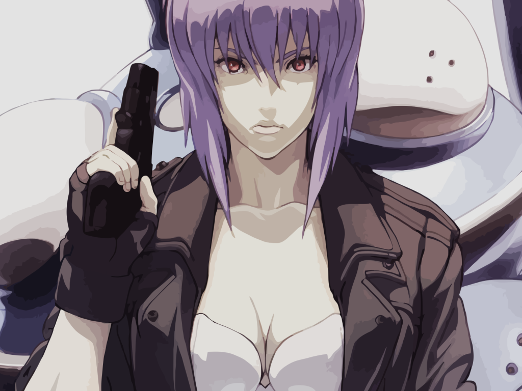 Девушка с пистолетом, аниме Призрак в доспехах