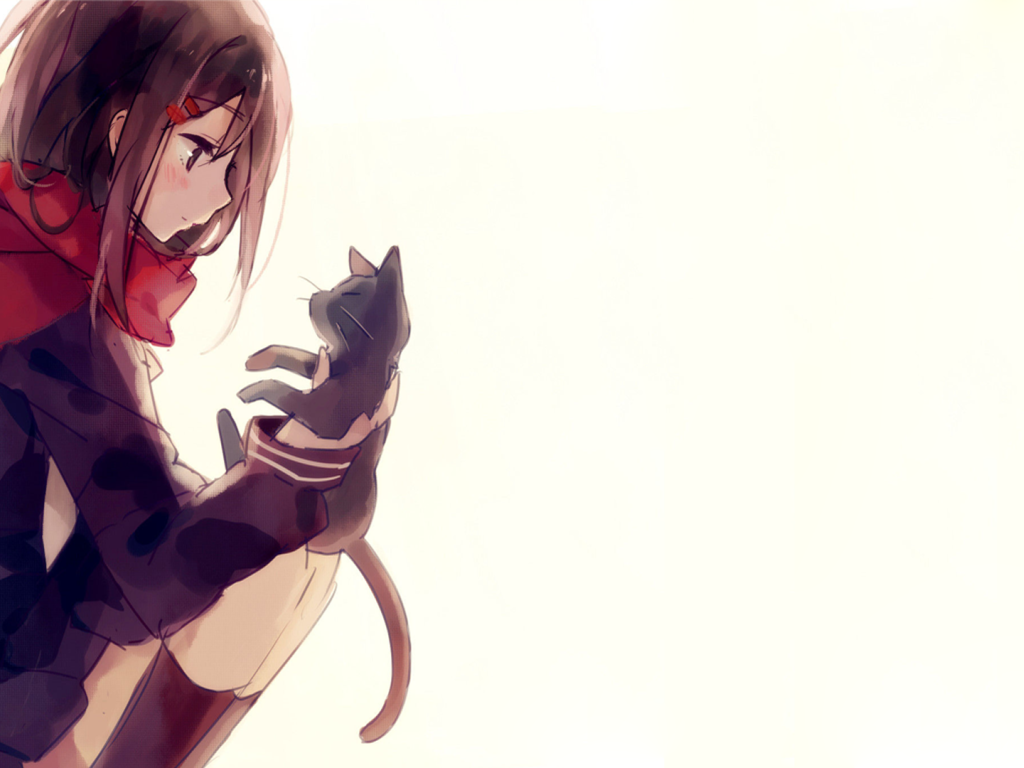 Девушка с котенком, аниме Kagerou Project