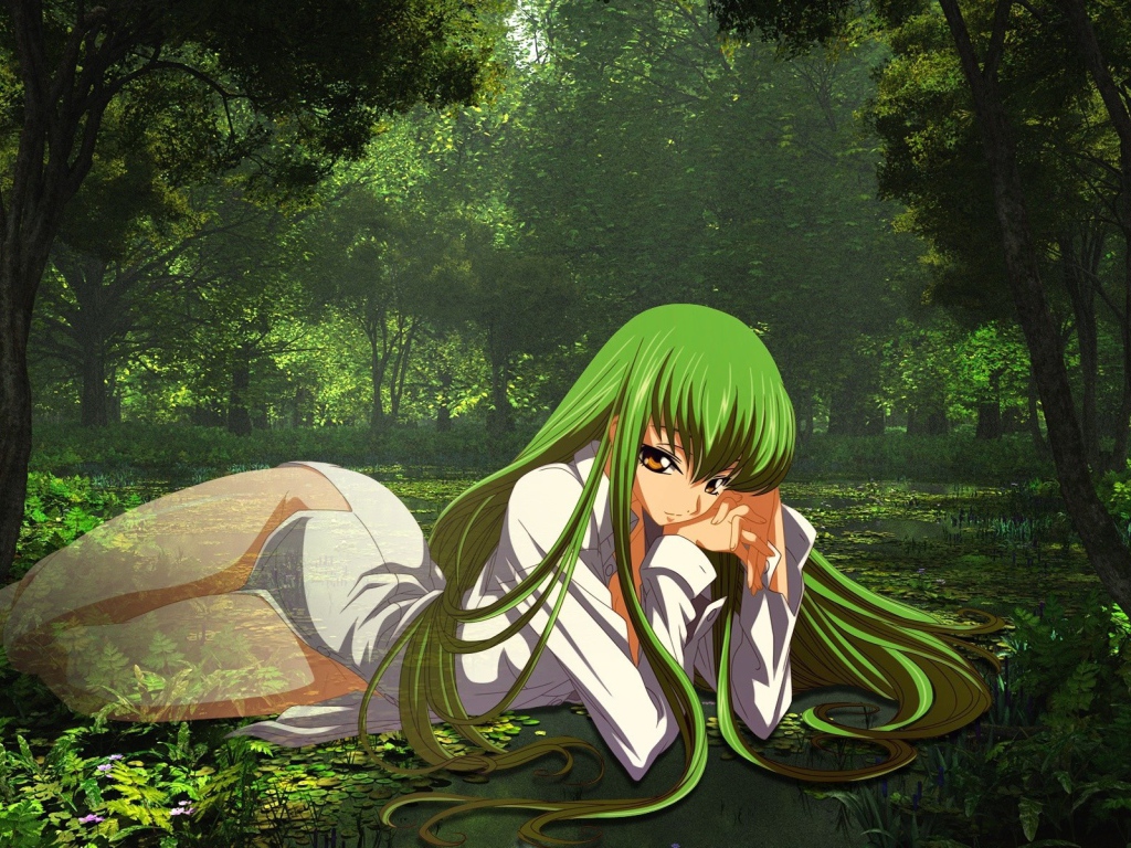 Зеленоволосая фея в аниме Код Гиас