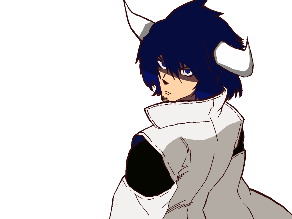 Герой аниме Akame ga Kill с рогами