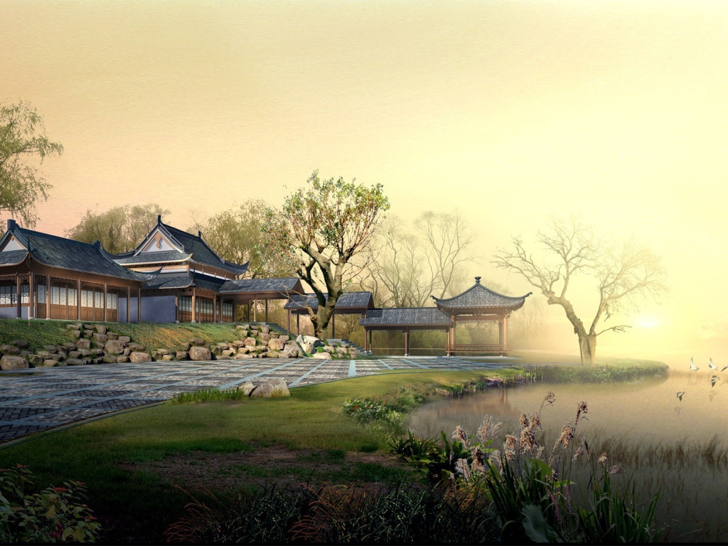 Японский пейзаж в мире аниме