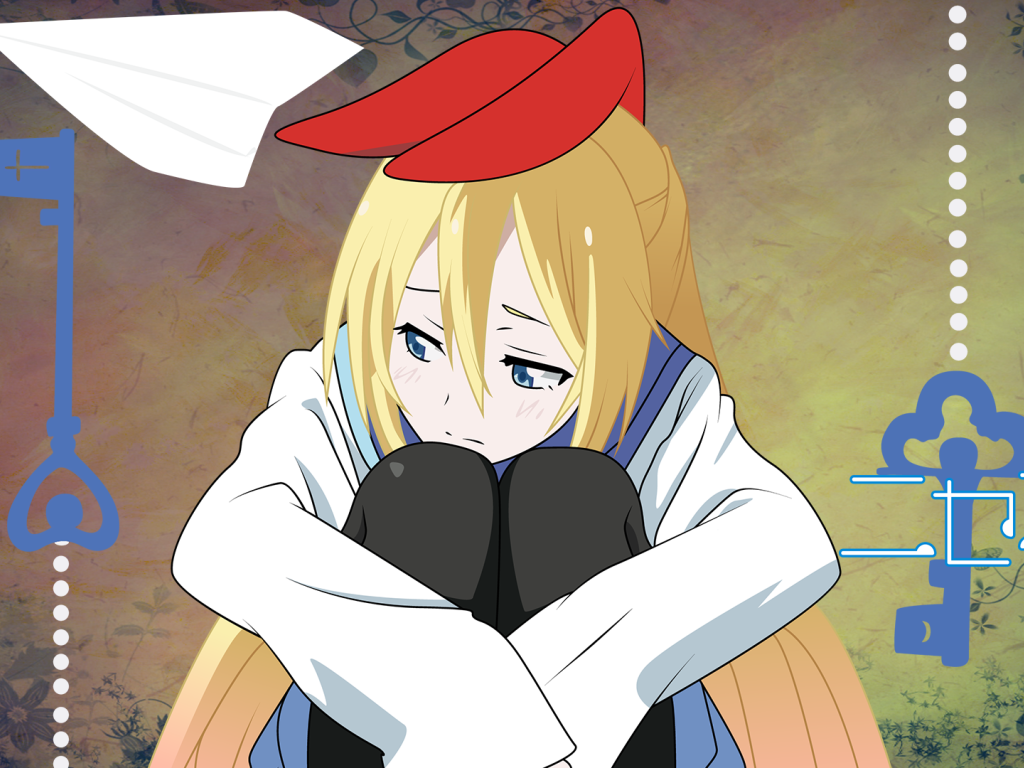 Грустная девушка из аниме Притворная любовь