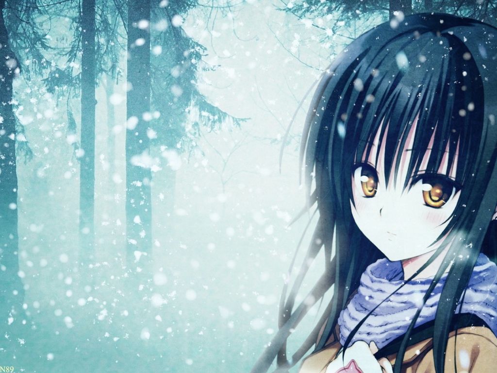 Снегопад в аниме Любовь и прочие неприятности