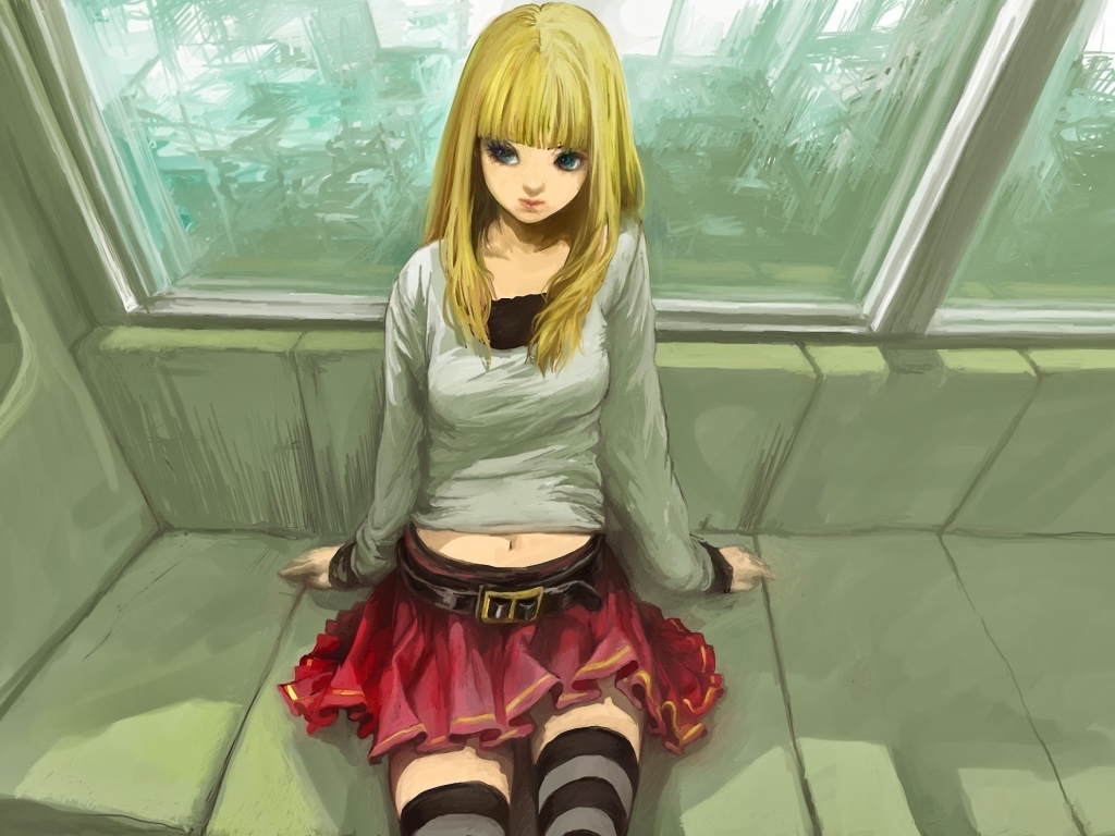 Девушка у окна в аниме Тетрадь смерти