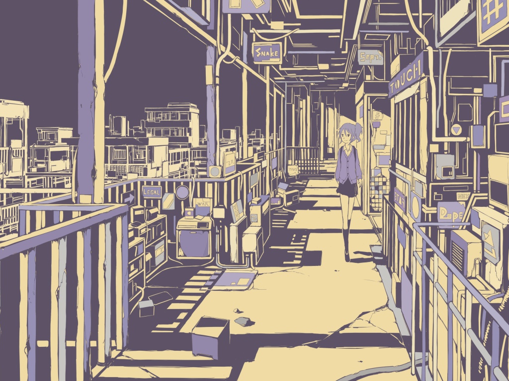 Девушка идет по террасе