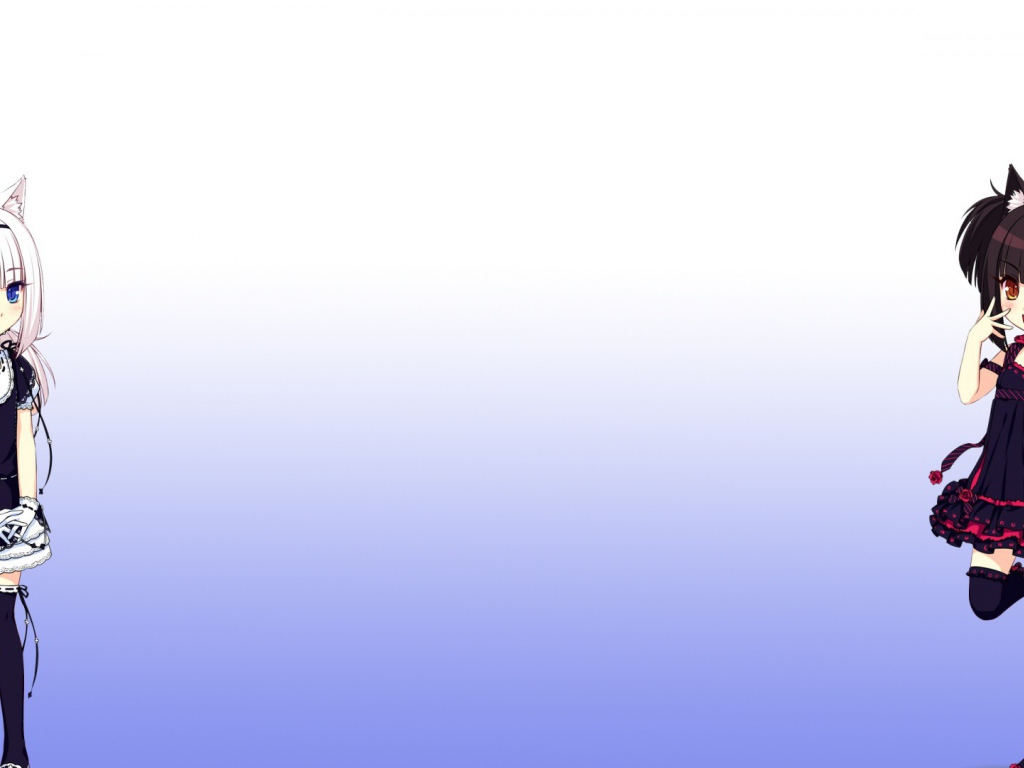 Две девушки аниме Neko Para