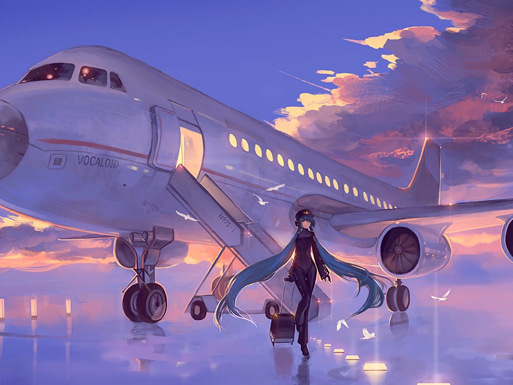 Вокалоид Hatsune Miku вышла из самолета