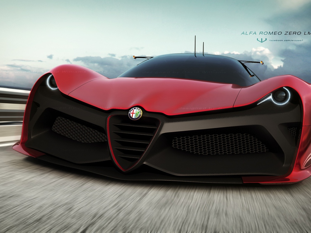 Красная Alfa Romeo Zero LM-C