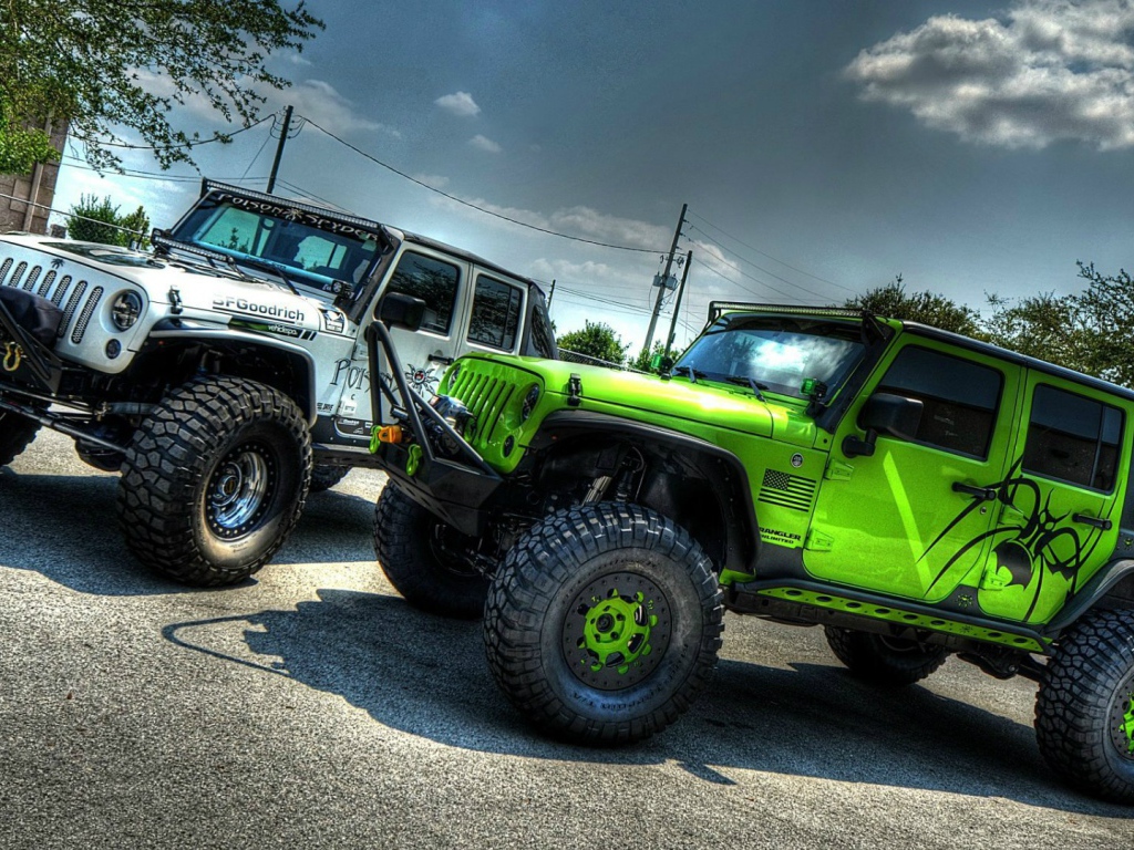 Two cars Jeep Wrangler