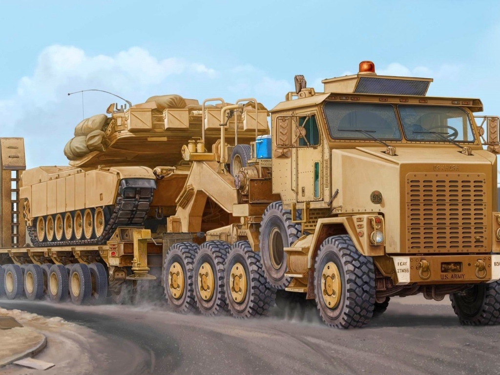 Танк на тягаче