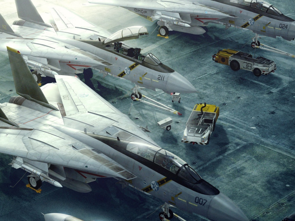 Истребители в ангаре