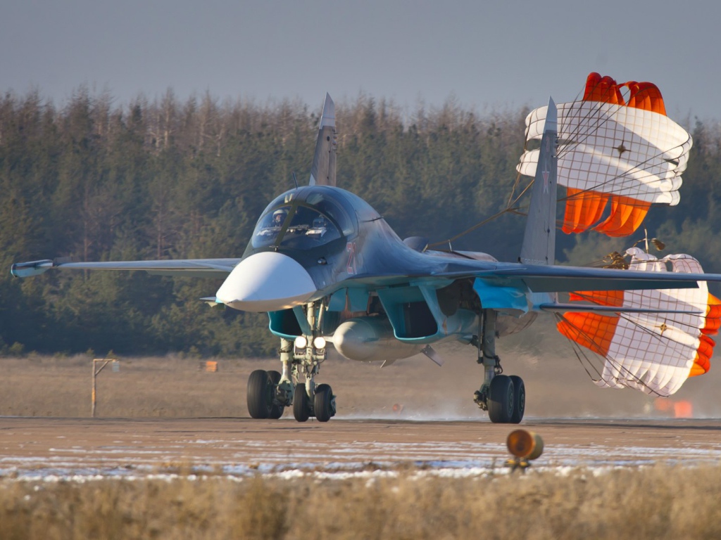 Посадка истребителя Су 34