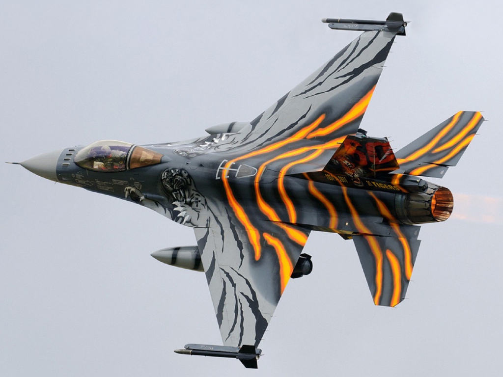 Тигровая раскраска самолета F-16