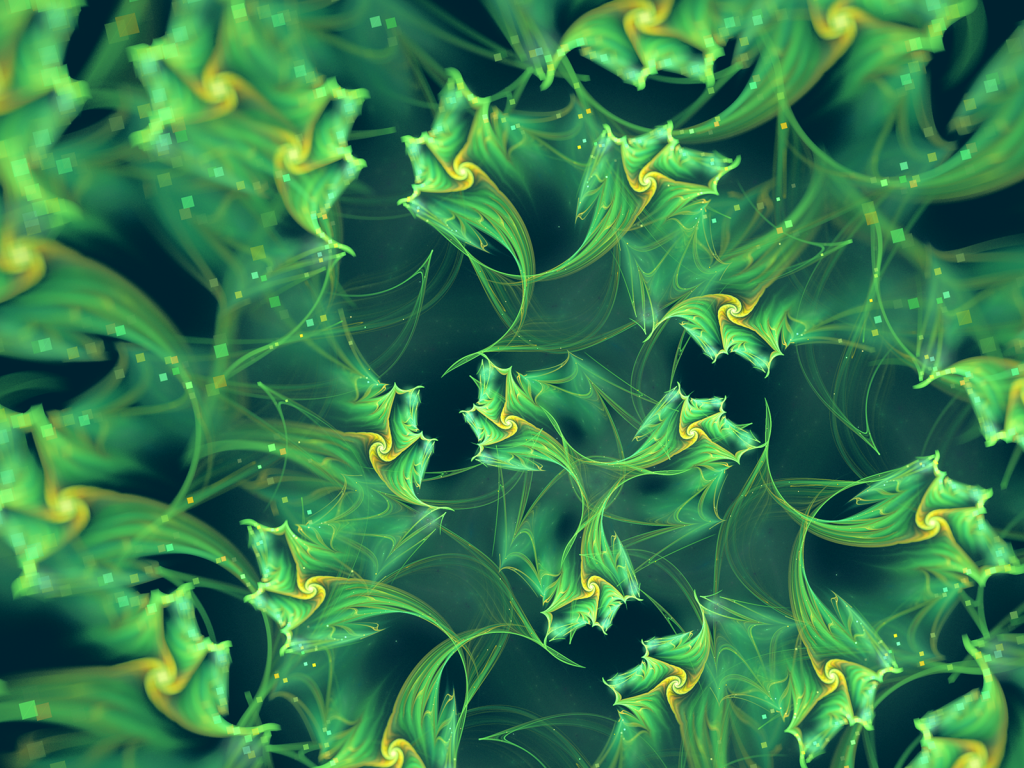 Абстрактный фон, зеленые фракталы