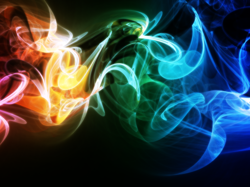 Абстрактное переплетение волн радужного дыма