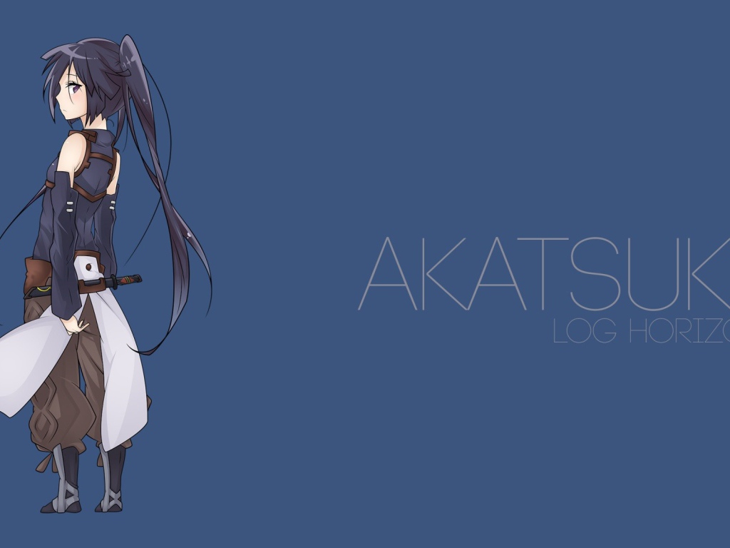 Акатцуки из аниме Лог Горизонт, голубой фон