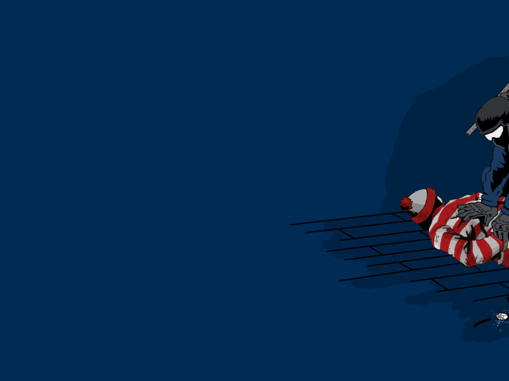 Задержание преступника, синий фон