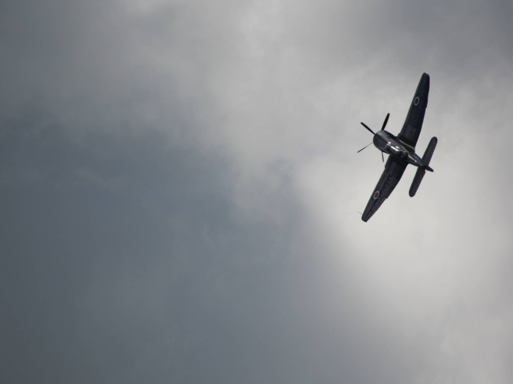 Черный самолет, серый фон