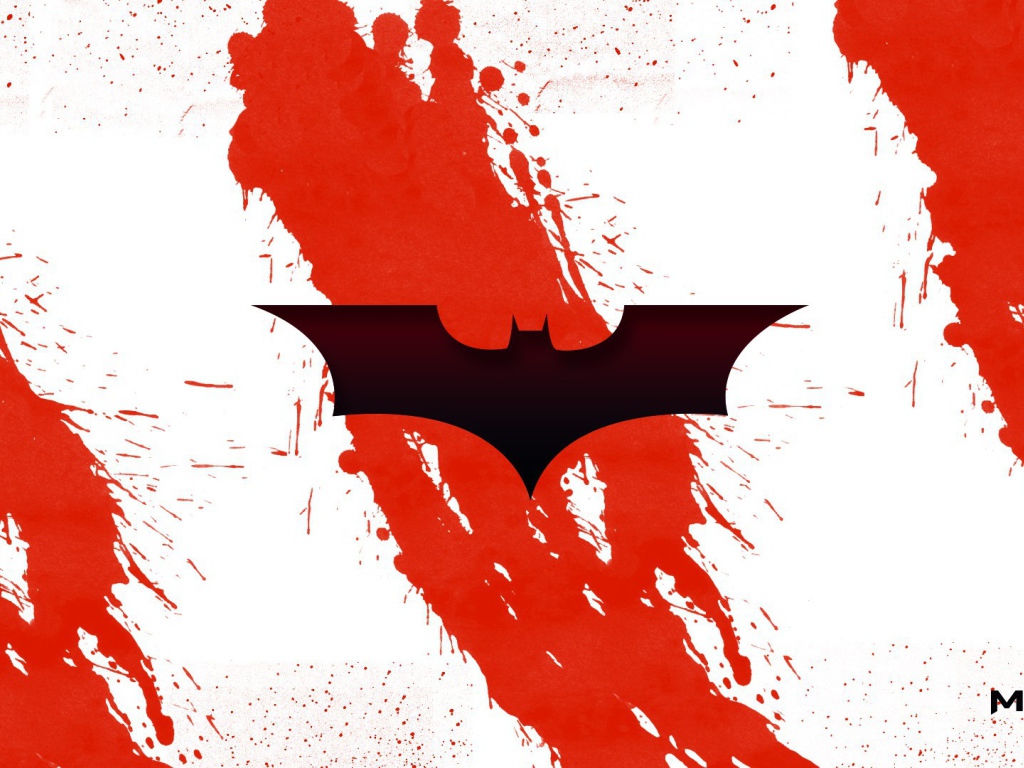 Черная летучая мышь на фоне крови