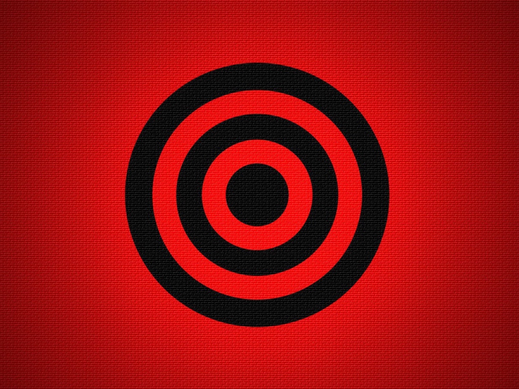 Черная мишень на красном фоне