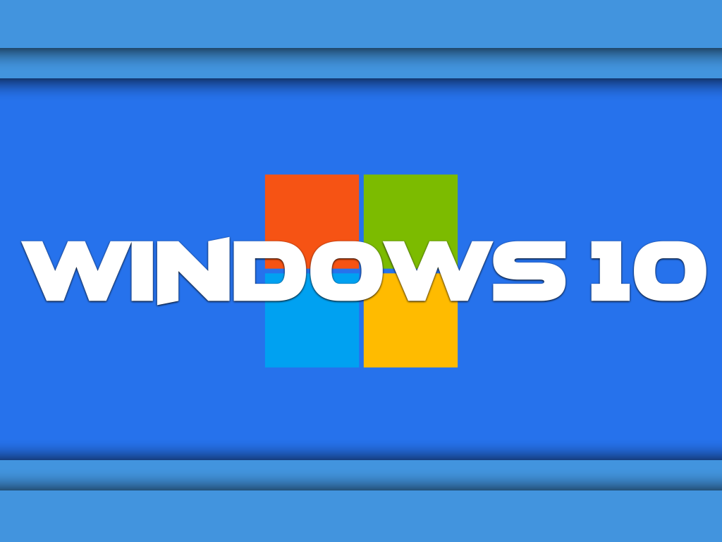 Голубой фон Windows 10 от Майкрософт