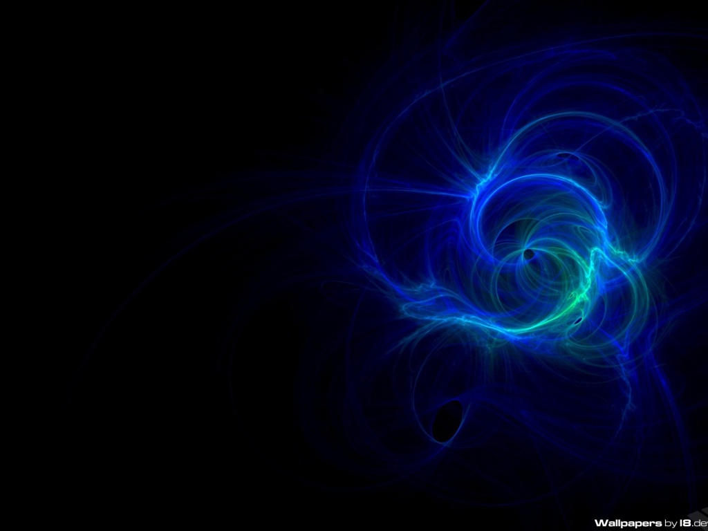 Голубой вихрь на черном фоне