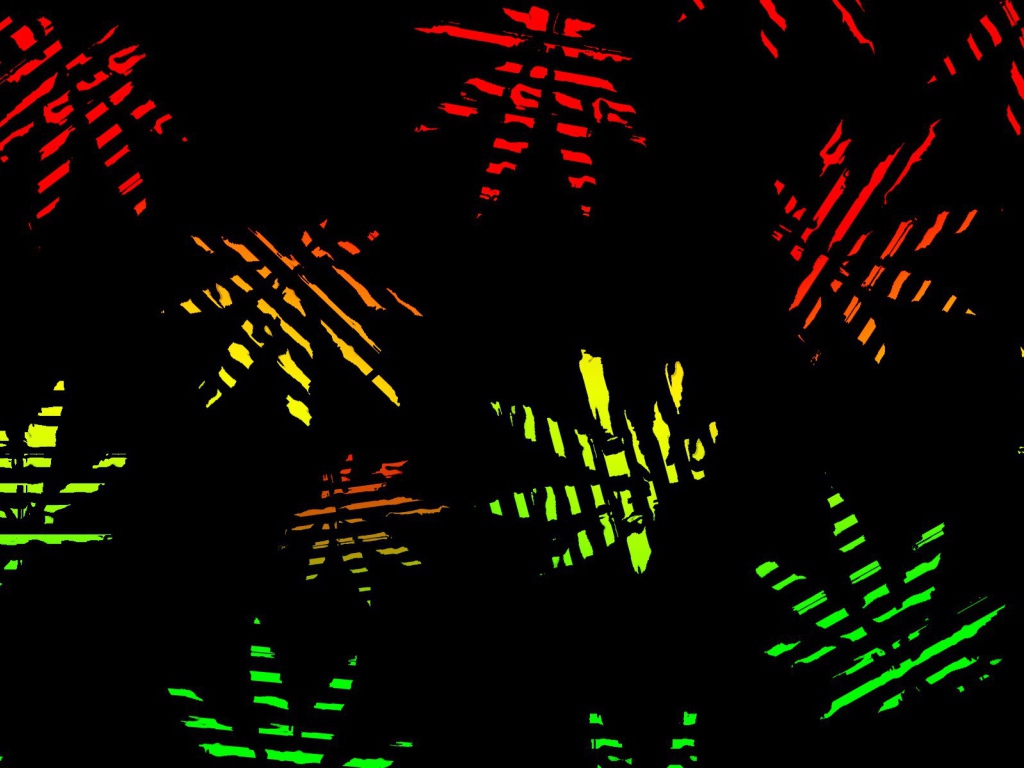 Яркие листья, черный фон