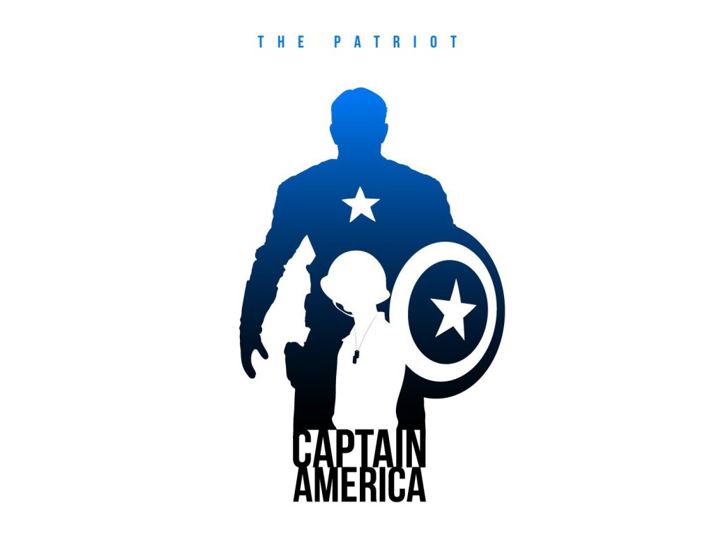 Капитан Америка, белый фон