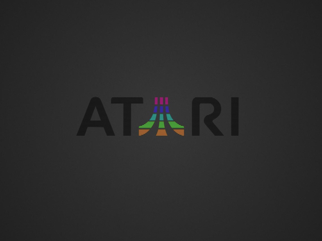 Надпись Atari, серый фон