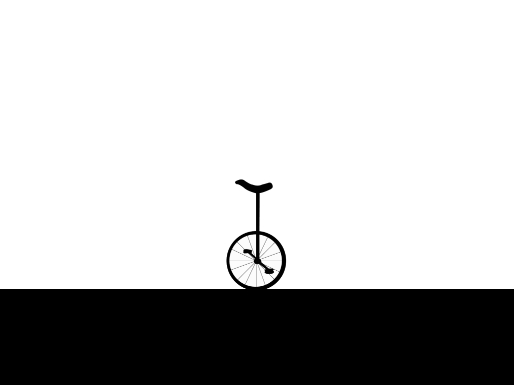 Цирковой велосипед, белый фон