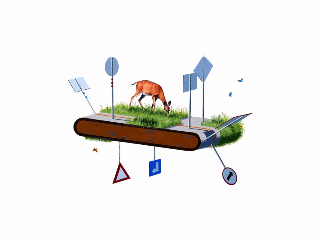 Олень на беговой дорожке