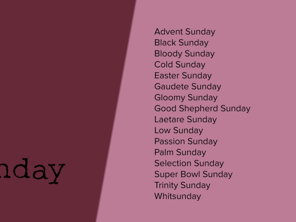 Описание воскресенья на английском языке