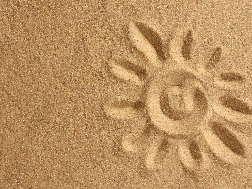 Рисунок солнца на песке