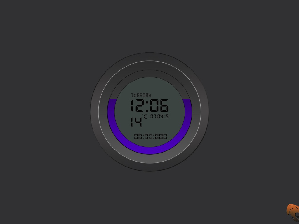 Электронные часы на сером фоне