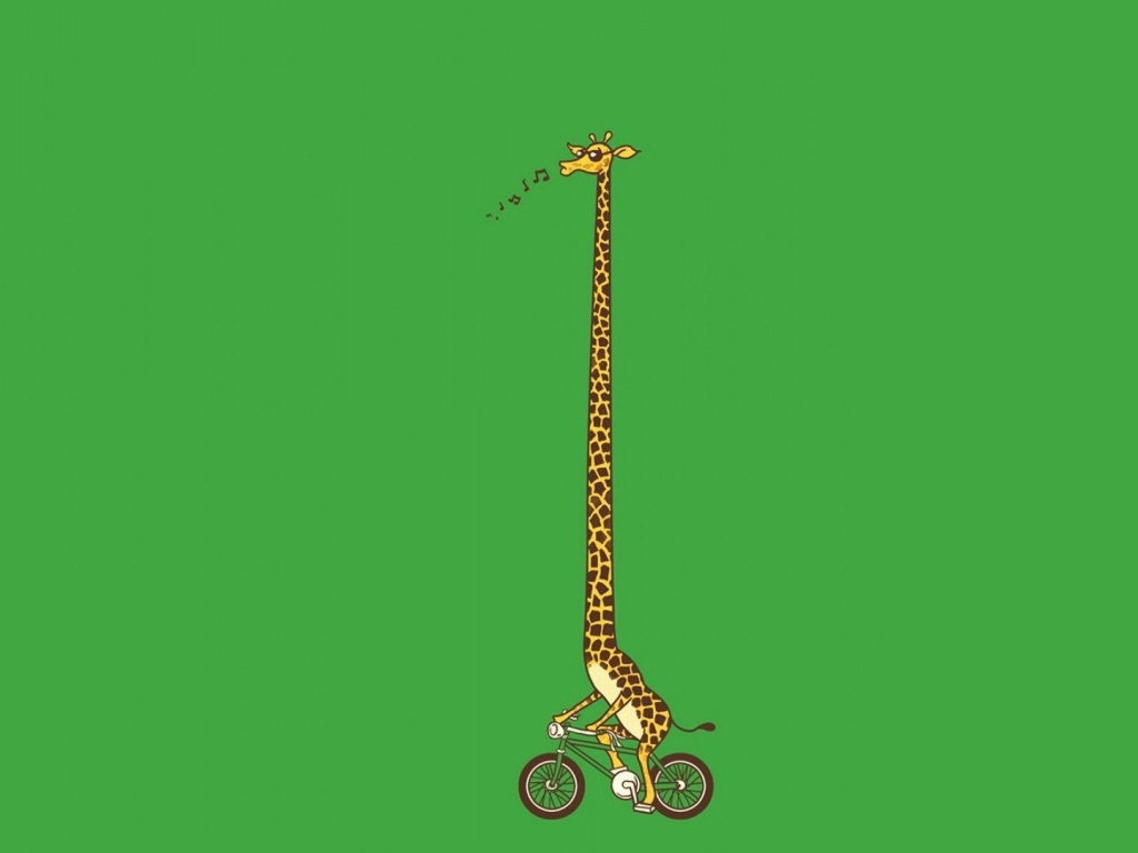 Жираф на велосипеде
