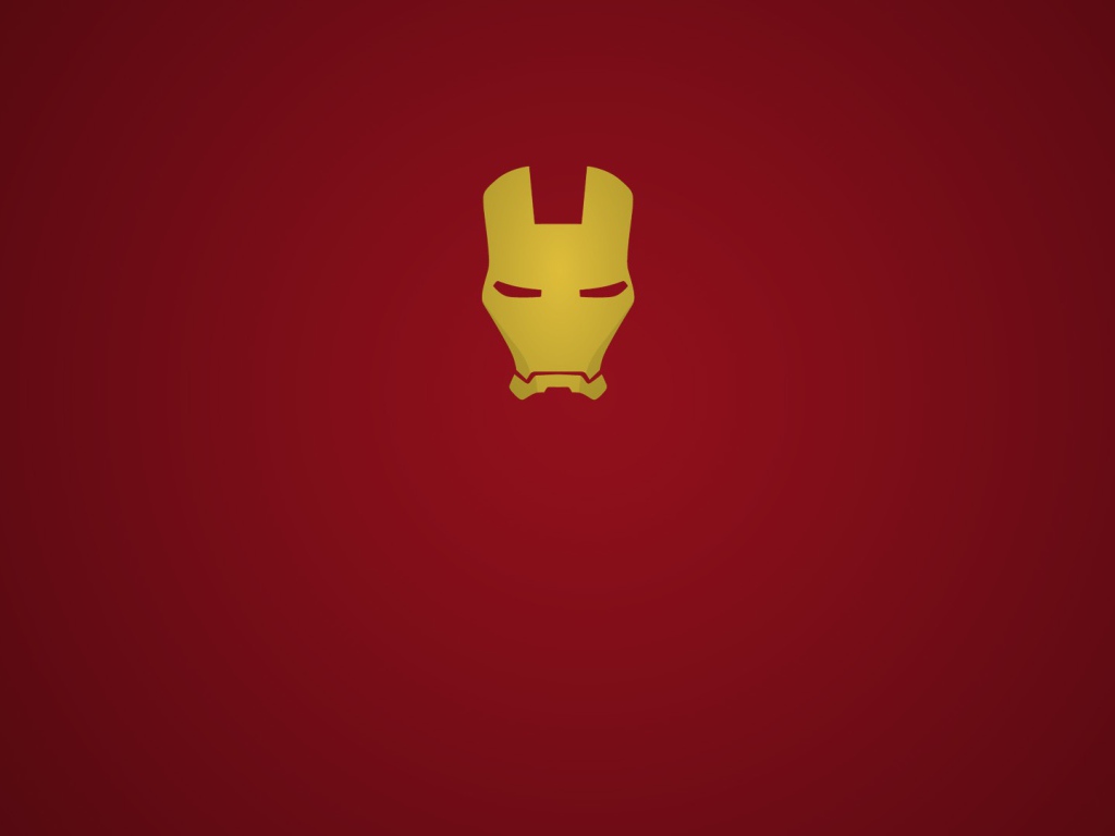 Золотая маска Железного человека, красный фон
