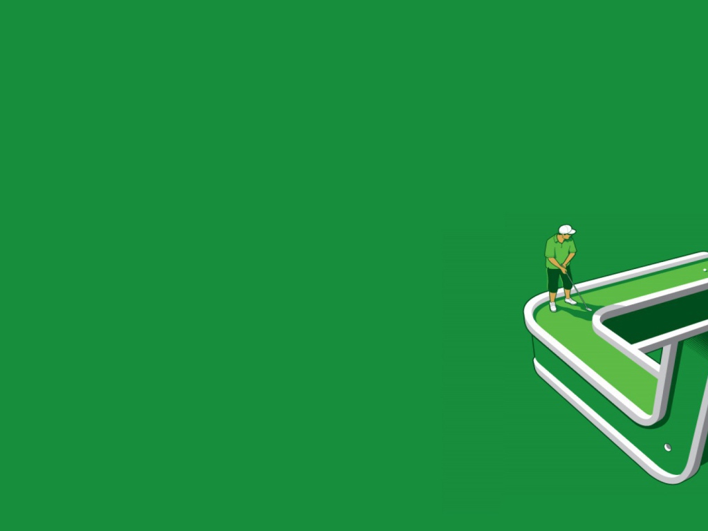 Игра в гольф, зеленый фон