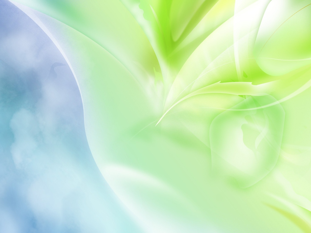 Зеленая абстракция на синем фоне