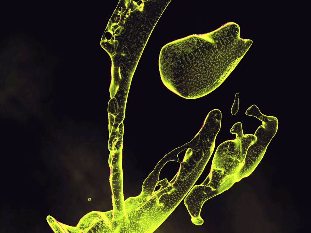 Капли зеленой жидкости на черном фоне